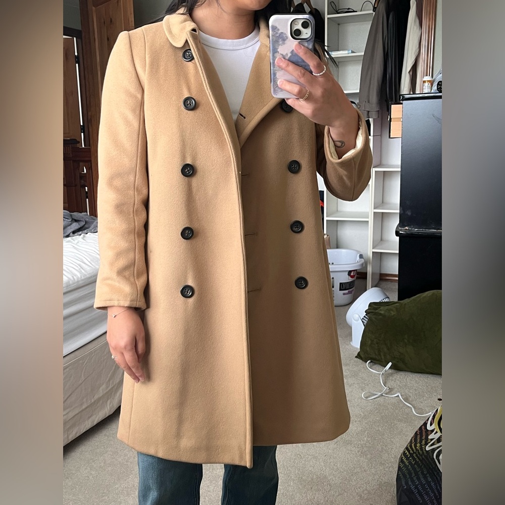 J. Crew Camel Wool Long Coat - Picture 2 of 7